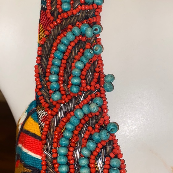 FOREVER 21 BOHO tank top SOUTHWESTERN AZTEC PRINT Jeweled neckline SIZE M SUMMER - Picture 5 of 11